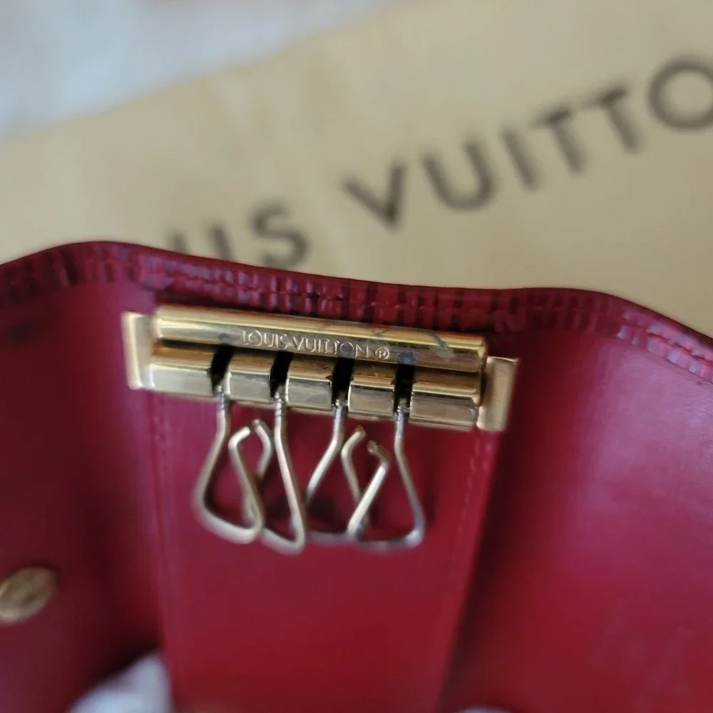 Authentic Louis Vuitton Epi Leather 4 Key Holder  - Red - Picture 5 of 12